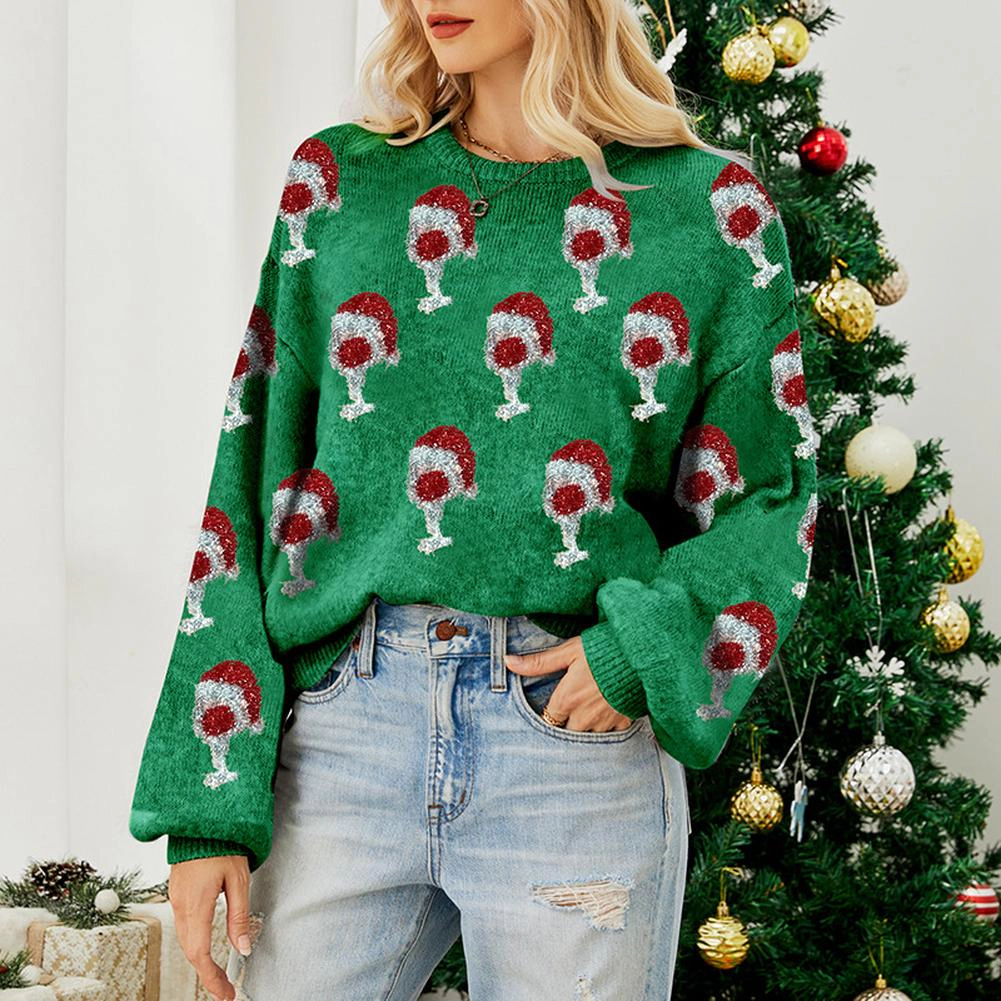 KOJOOIN Wome's Christmas Sweater Oversized Ugly Pullover Knit Holiday Funny Xmas Jumper Tops