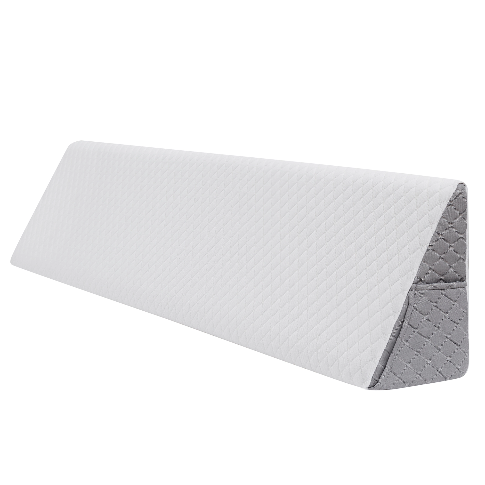 Sweet Home Collection Bed Wedge Pillow for Headboard, Bed Gap Filler with Side Pockets