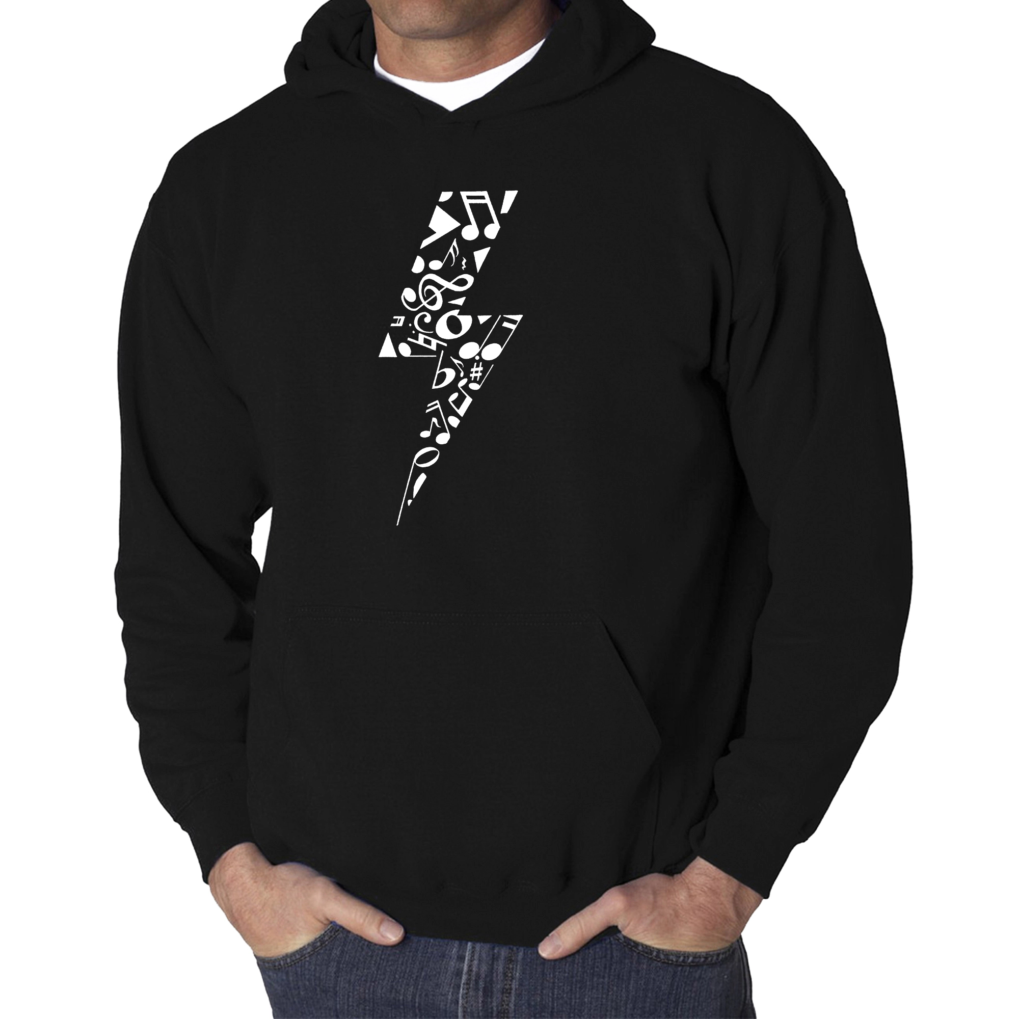 LA Pop Art Lightning Bolt - Men's Word Hooded Sweatshirt