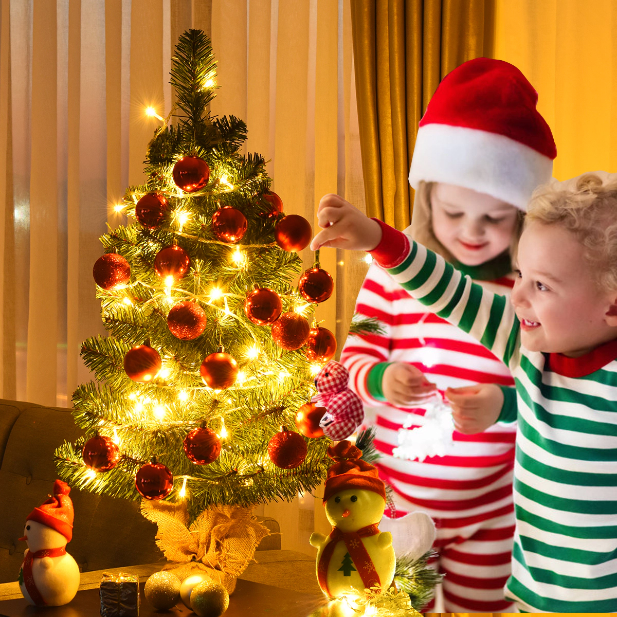 Costway 2/3Ft Season Decoration PVC Artificial Small Christmas Tree