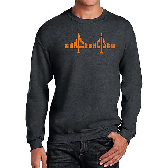 LA Pop Art San Francisco Bridge - Mens Word Art Crew Sweatshirt