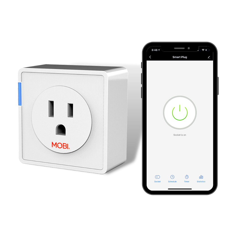 MOBI Smart Wi-Fi 15-AMP AC Power Plug App Control - No Hub Required
