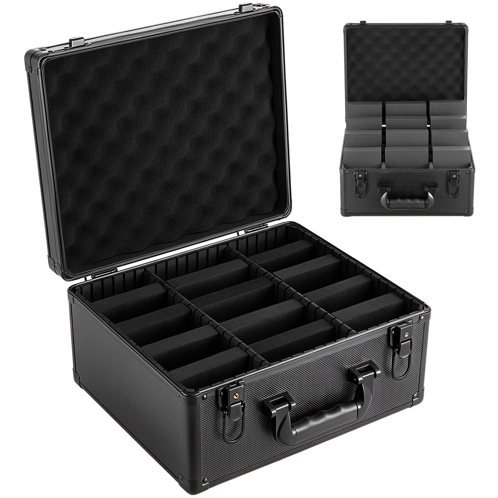 HONGGE Graded Card Case, PSA Slab Storage Box with Lock, Baseball Sports Trading Cards Holder Collector 12 Dividers
