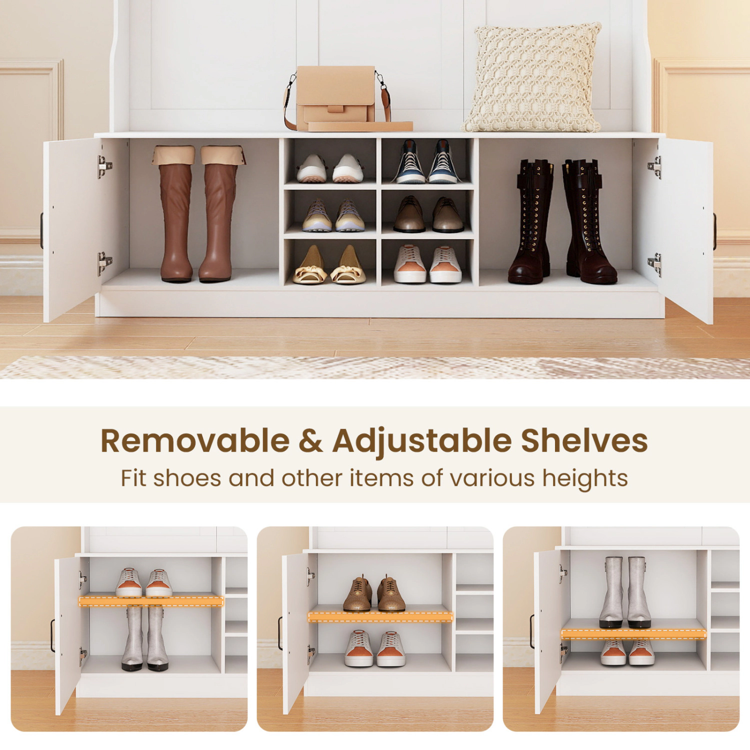 Hivvago Versatile Hall Tree Entryway Organizer