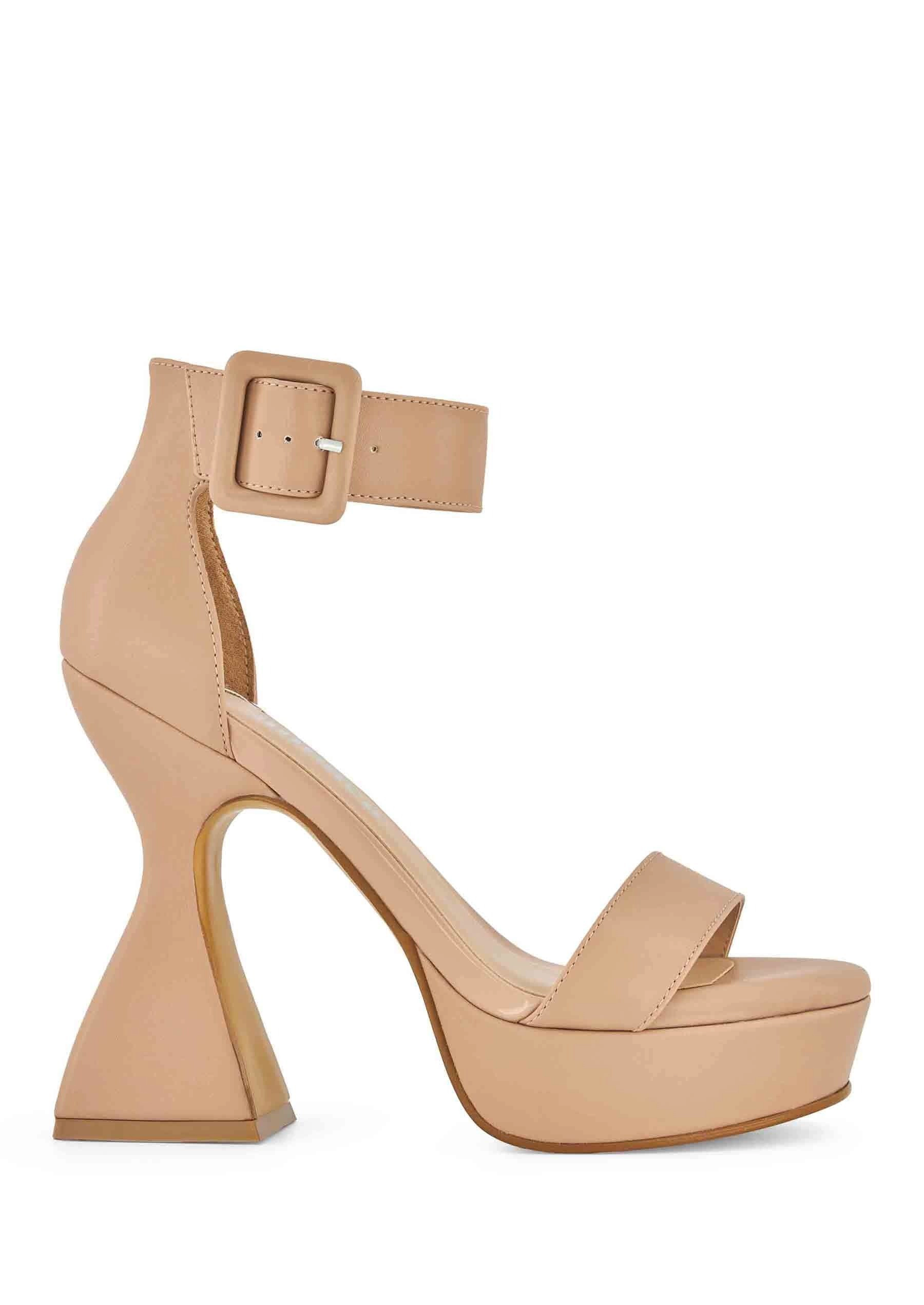 Andrea High Cone Heel Ankle Strap Sandals