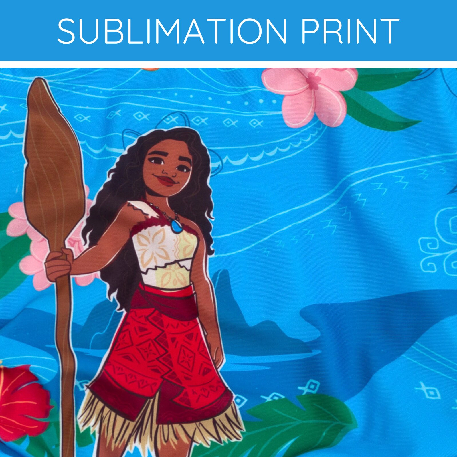 Disney Moana Girls' Tropical One-Piece Swimsuit