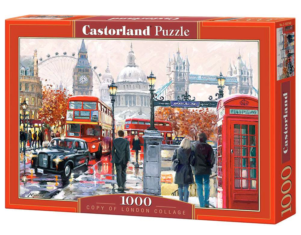 CASTORLAND 1000 Piece Jigsaw Puzzle, London Collage, Colorful Puzzle of the UK, London puzzle, C-103140-2