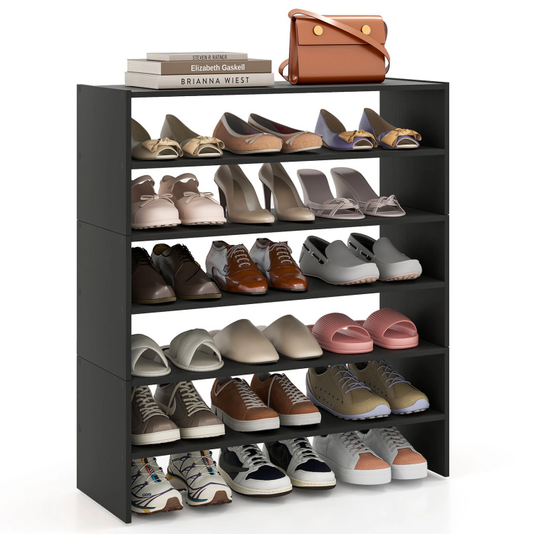 Hivvago 6-tier Shoe Rack with Anti-tipping Device for Entryway