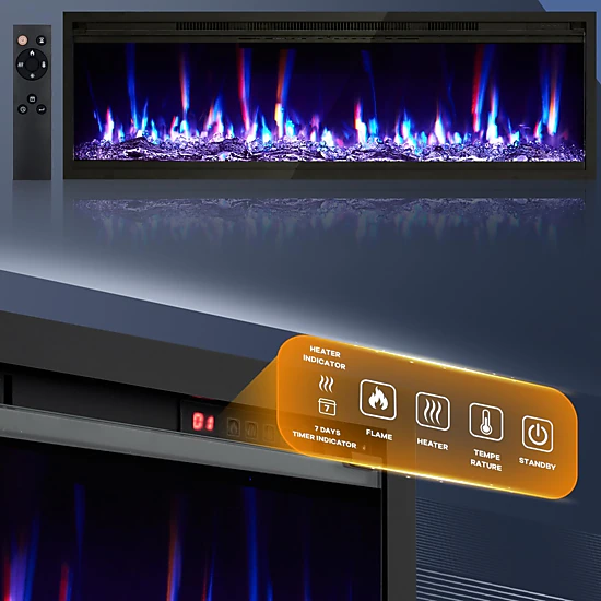 BebreezChic Electric Fireplace TV Stand with 36 Inch Electric Fireplace ...