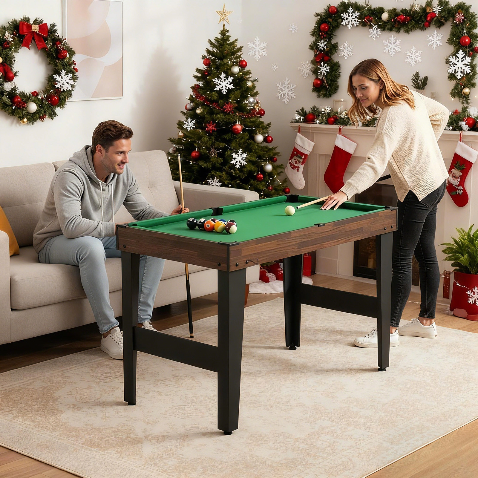 SUGIFT 10-in-1 50-in Multi Game Table Set with Foosball Billiards Bowling Shuffleboard and Hockey