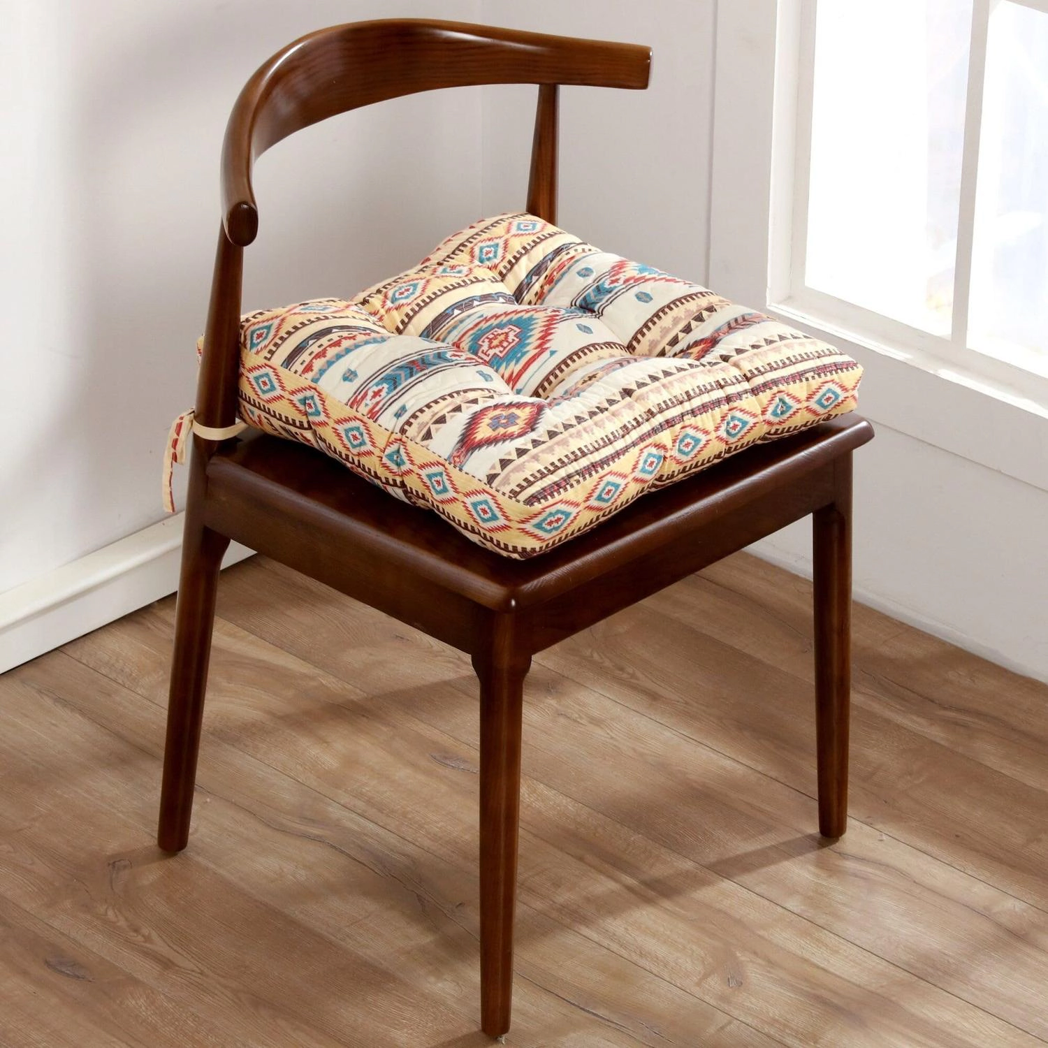 Barefoot Bungalow Phoenix Outdoor/Indoor All Weather Wicker Seat Cushions Chair Pad, 18x18-inch, Tan