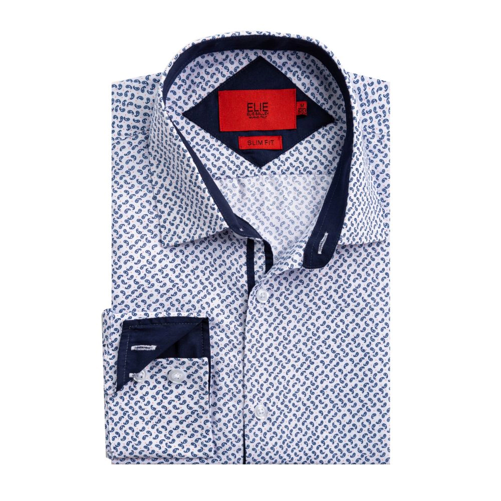 Elie Balleh Slim Fit Mens Paisley Shirt