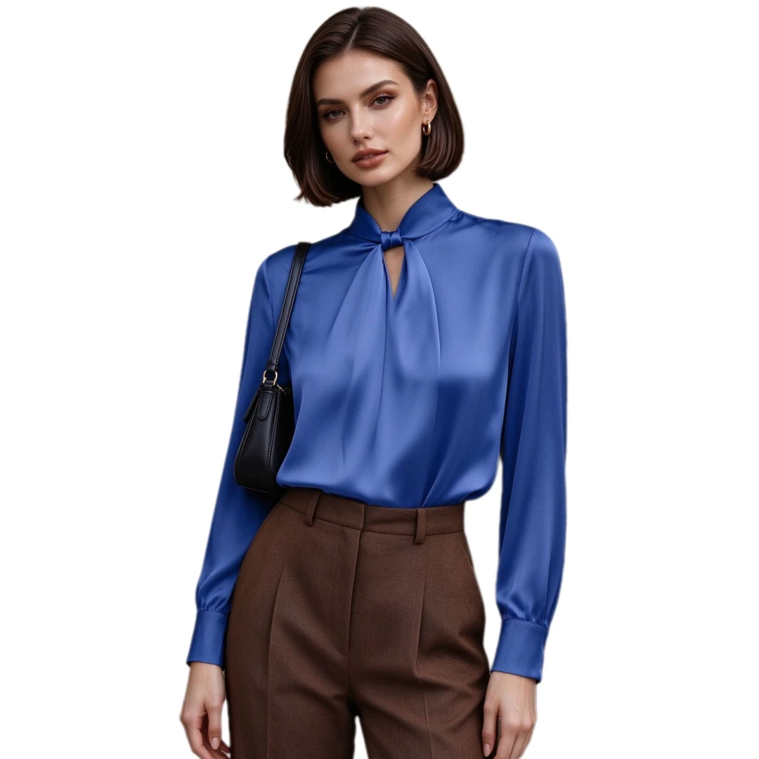 Coolmee Women's Fashion Chic Cutout Long Sleeve Unique Niche Shirt Blouse All Season