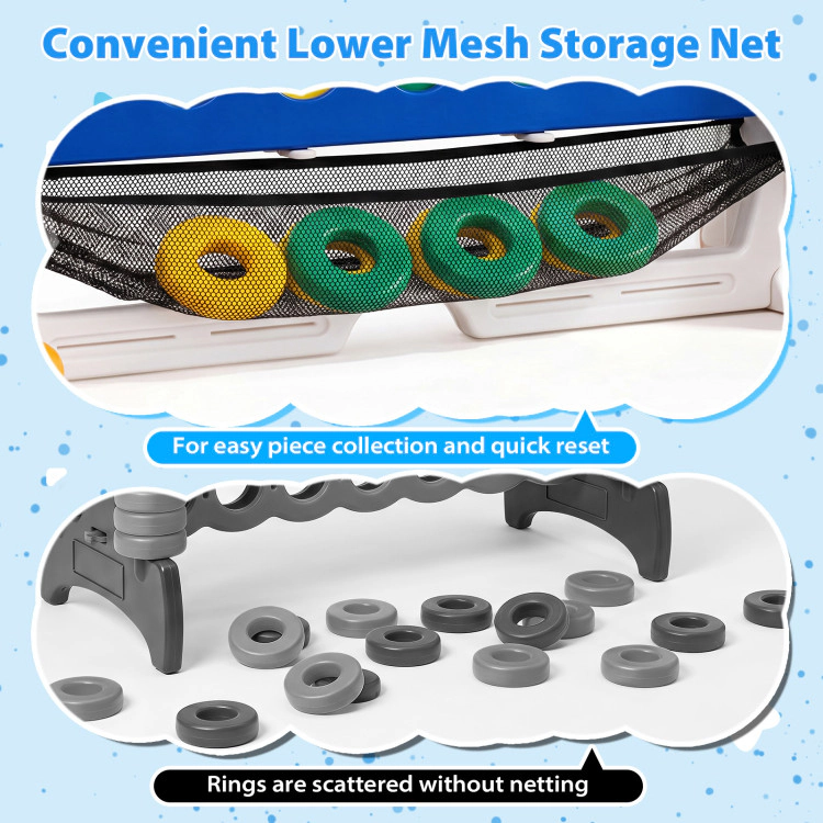 Hivvago 4-in-1 Height Adjustable Row Connect Game with Mesh Net and Carrying Bag