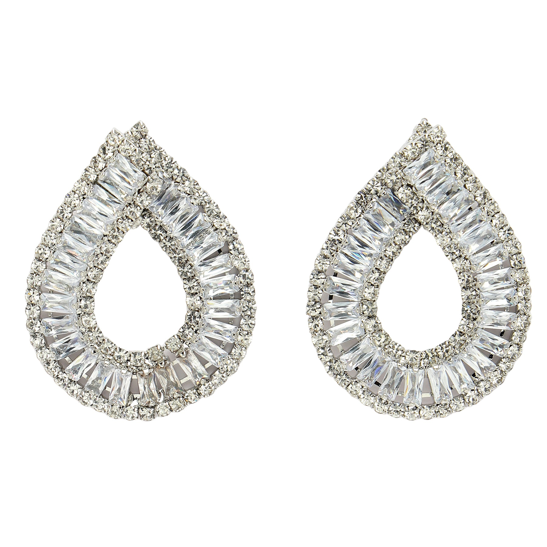 AGP PARIS Womens Diva Collection Sterling Raindrop Shaped Stud Earrings