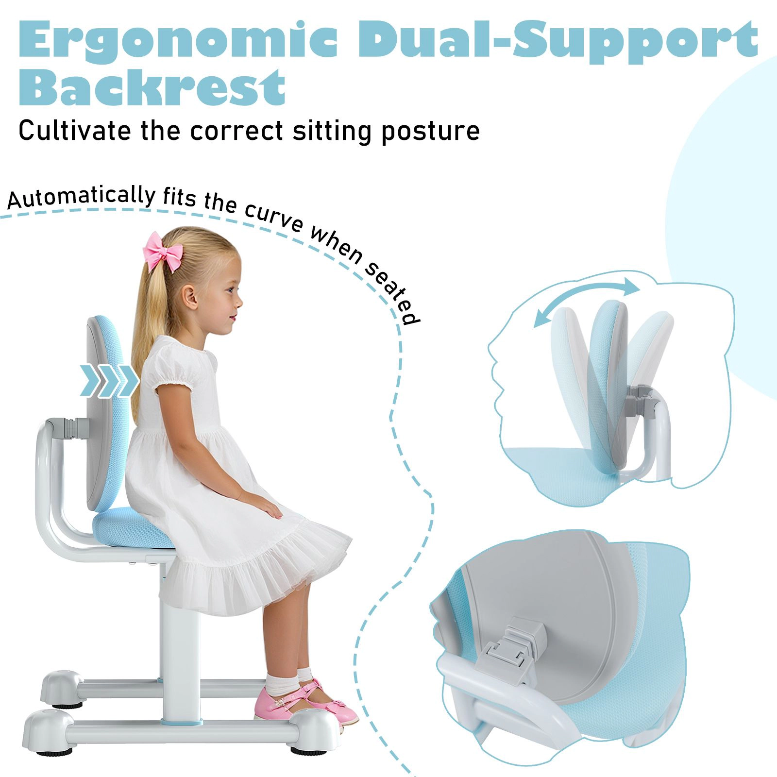SlickBlue Adjustable Kids Desk Chair Ergonomic Study