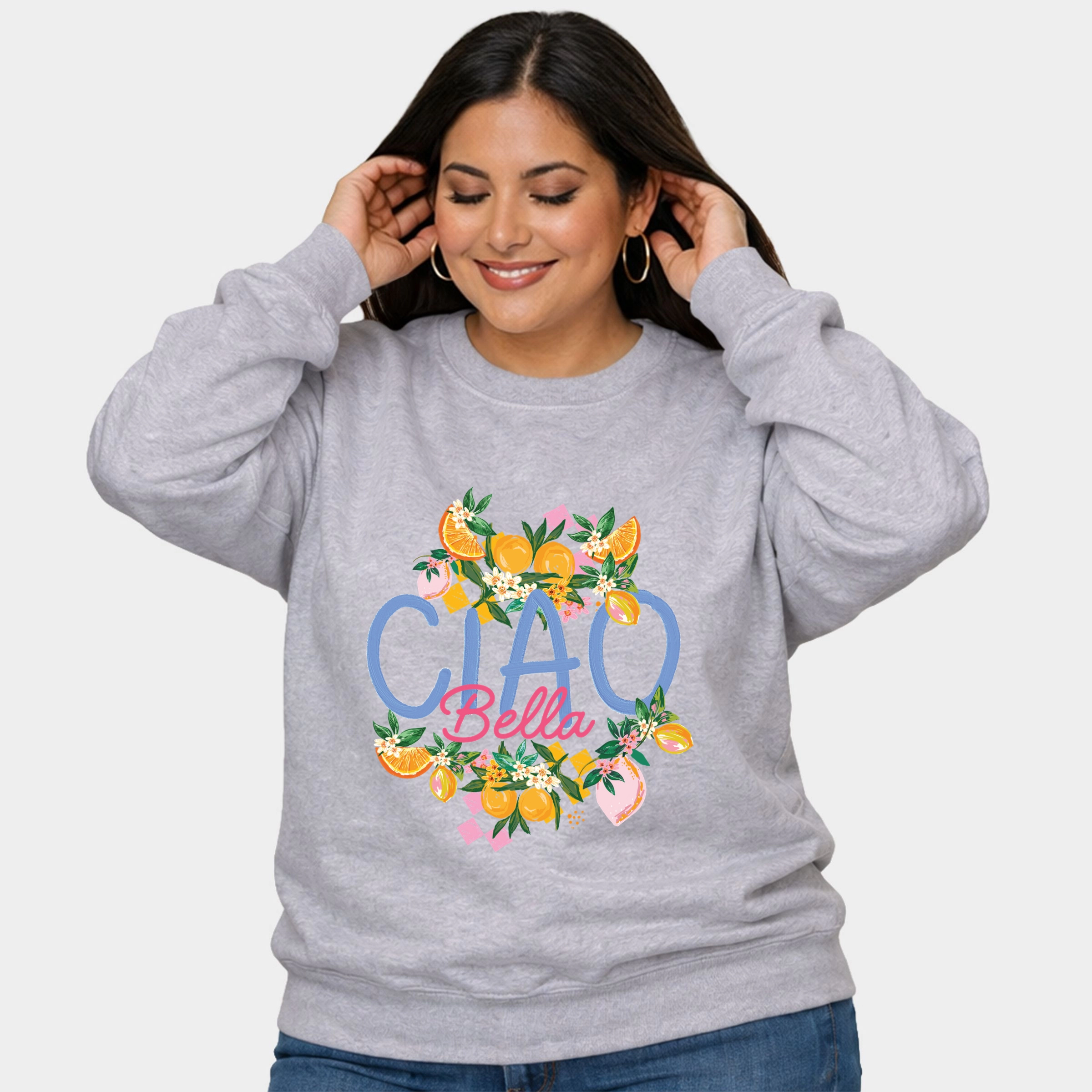 Simply Sage Market - Ciao Bella Lemon  Women's Plus Sized Graphic Sweatshirt