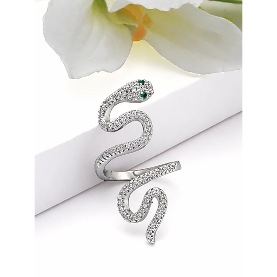 AGP Paris Women's Pave Snake Coiled Ring