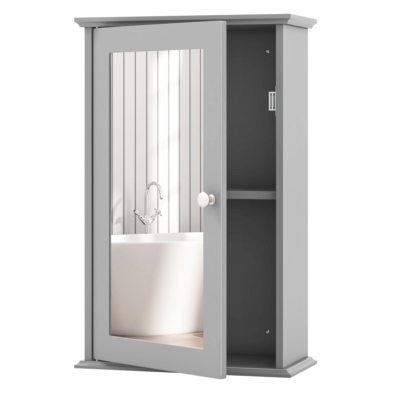 SlickBlue Wall Mounted Bathroom Cabinet with Mirror & Adjustable Shelf