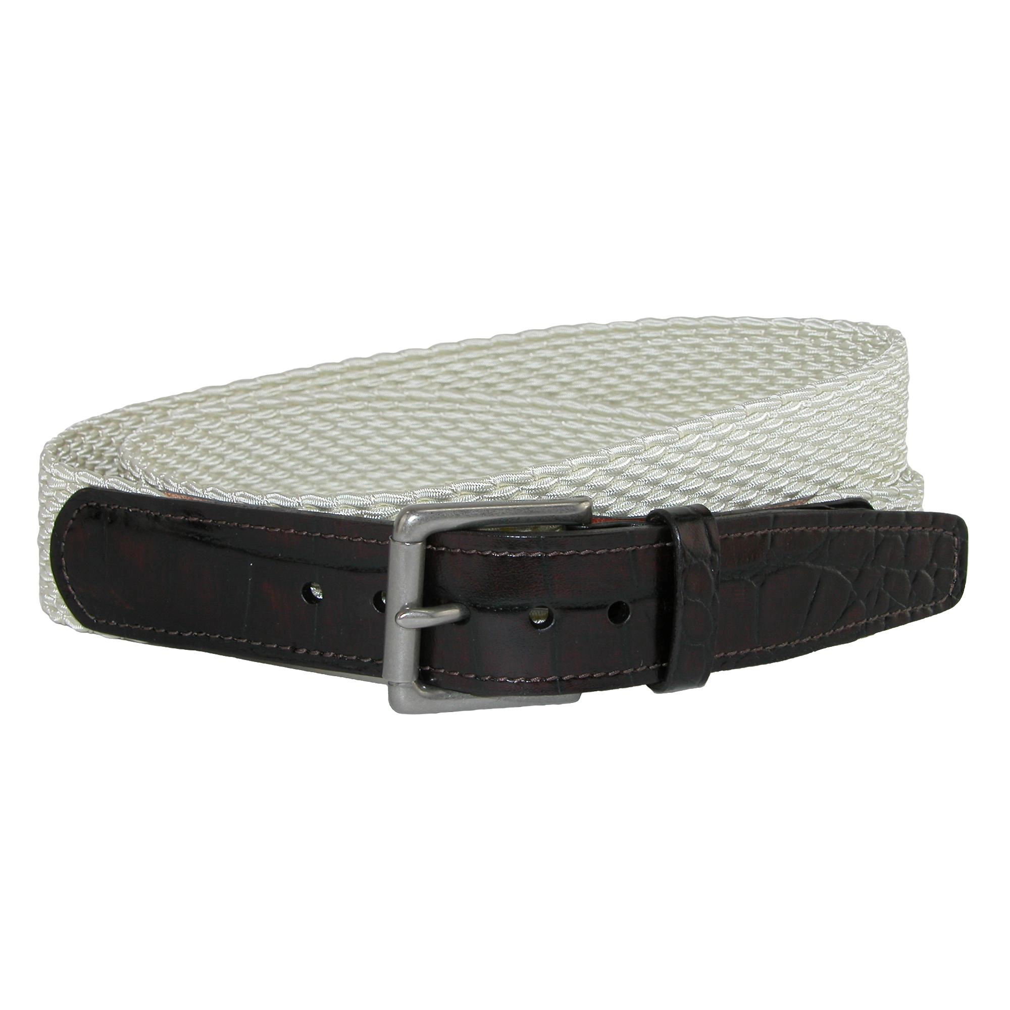 CrookhornDavis Men's Hampton Stretch Belt with Croc Print Tabs