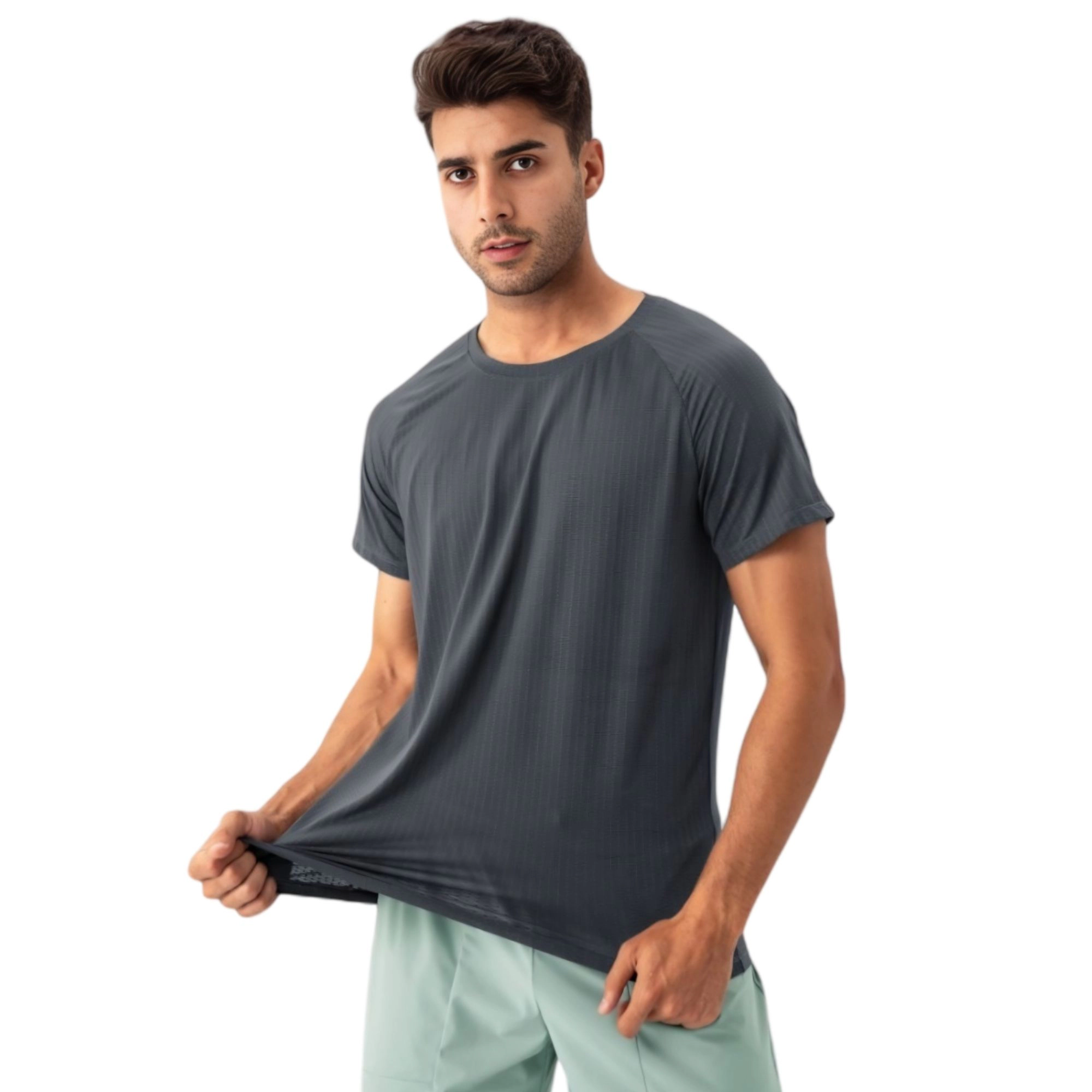 Anna-Kaci Men's Lightweight Performance T-Shirt with Moisture-Wicking Fabric and Raglan Sleeves