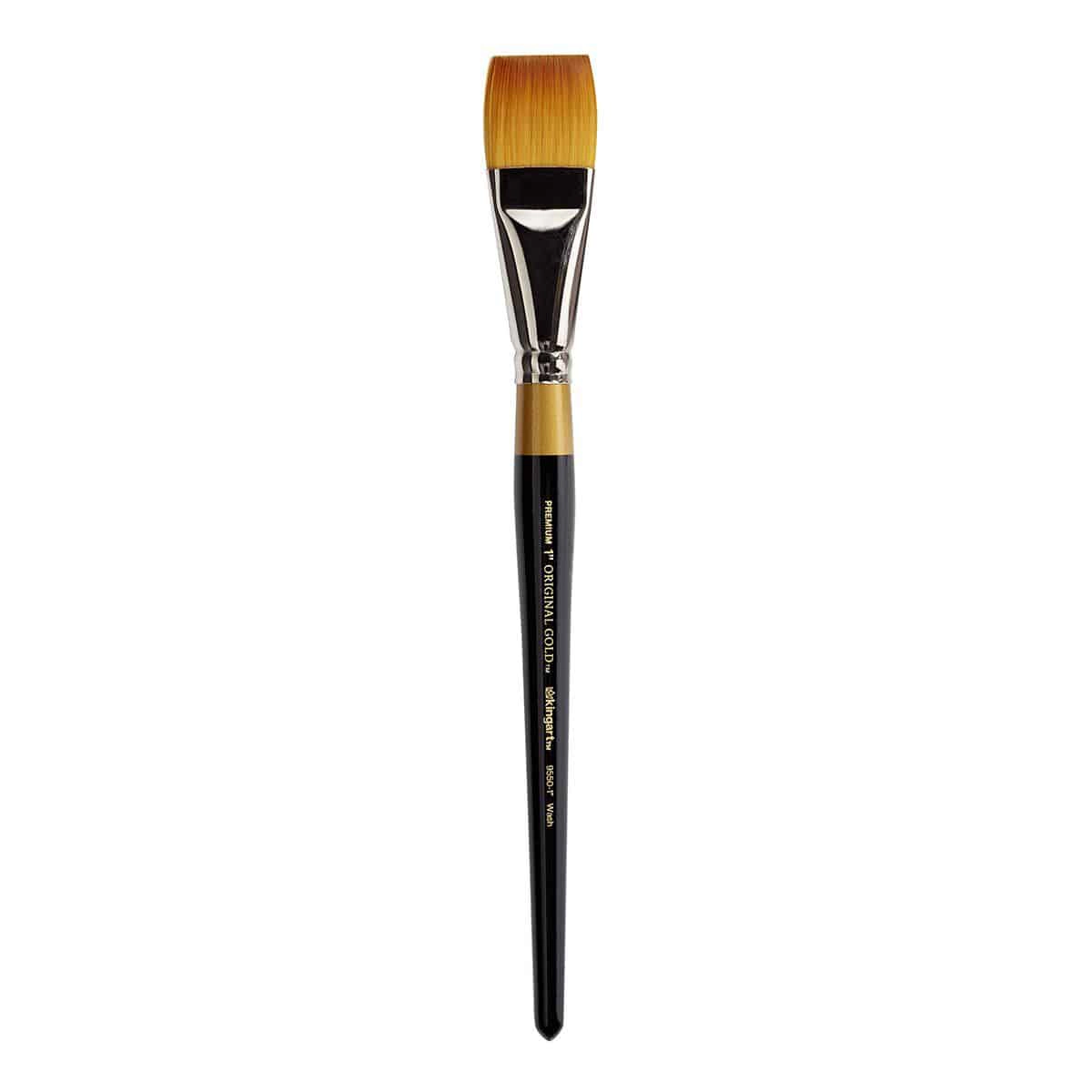 KINGART Original Gold 9550 Square Wash Golden Taklon Brush