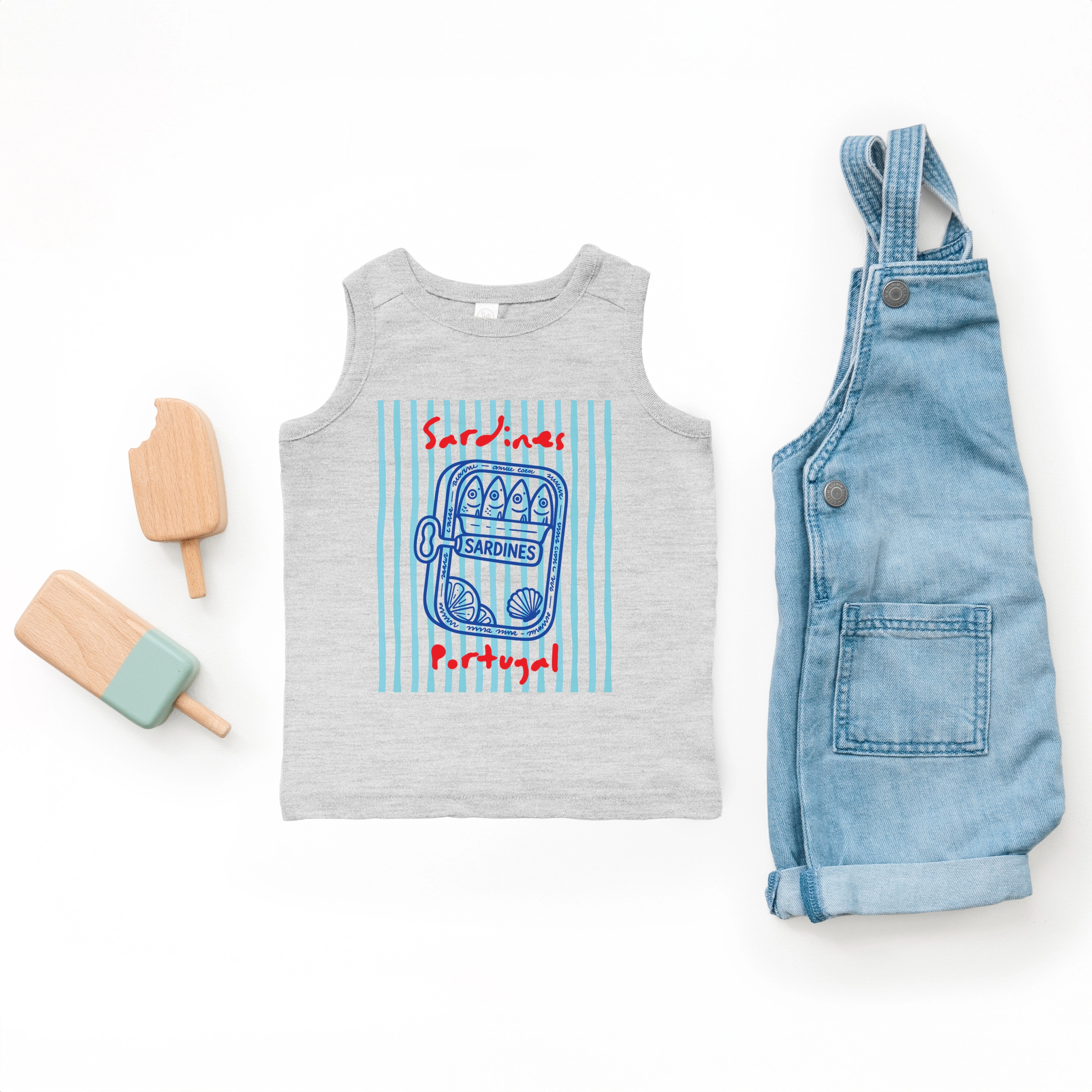 The Juniper Shop - Sardines Portugal Stripes Toddler Graphic Tank