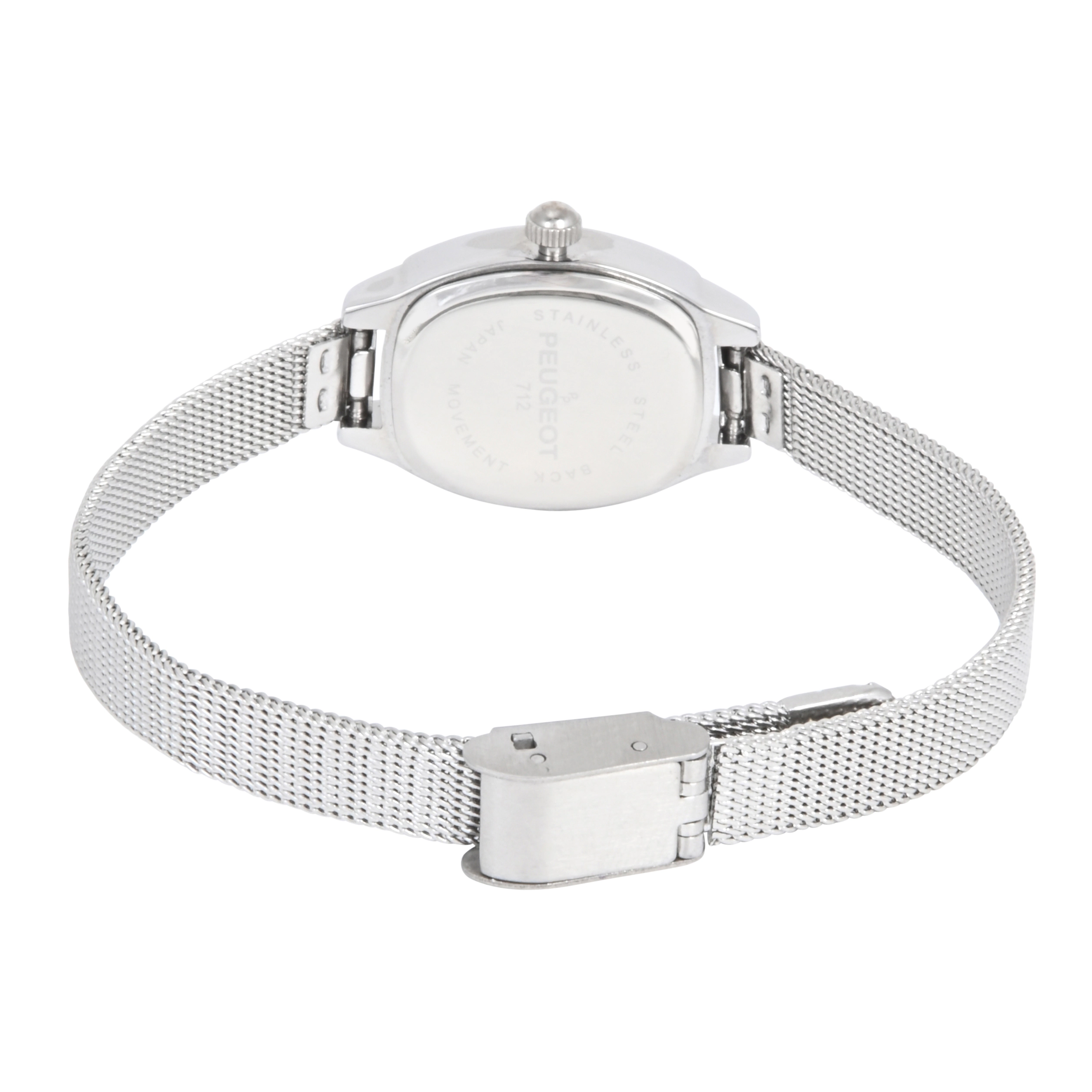 Peugeot Women's Silver Dial Sun Moon Watch 30x20mm Mesh Bracelet