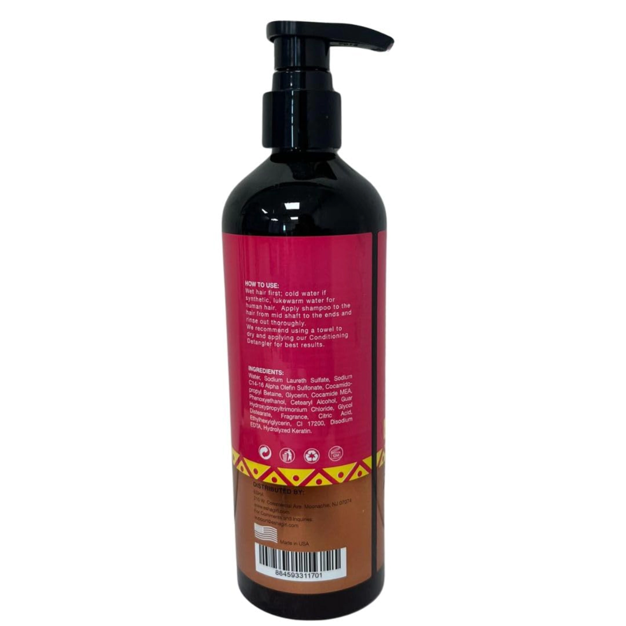 Esha Unisex  Sulfate-Free, pH-Balanced for Human and Synthetic Hairpieces Wig & Weave Detangling Shampoo