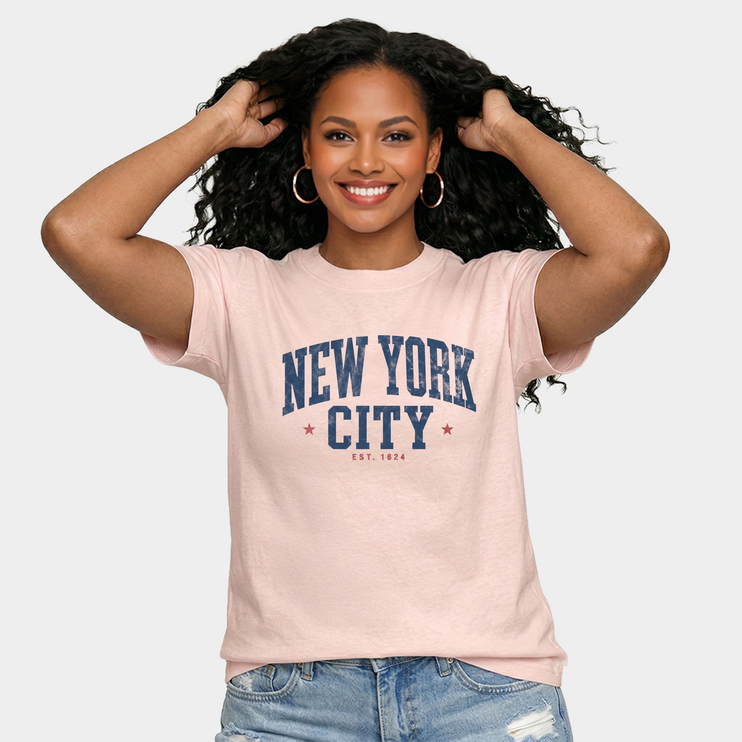 Simply Sage Market - Women's Relaxed Boxy Tee New York City Varsity Stars