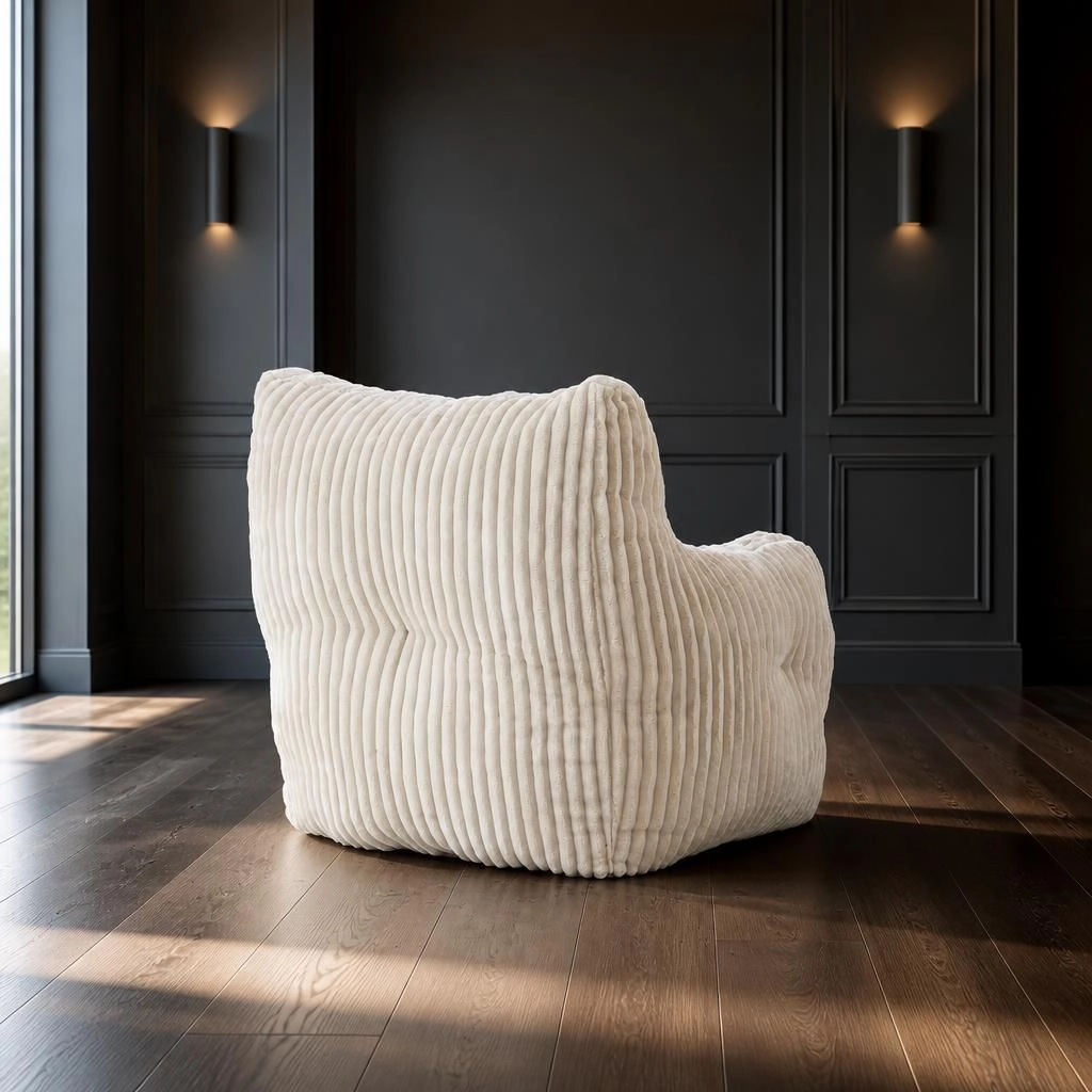 GOODSILO Soft Corduroy Relaxing Bean Bag Chair Lazy Sofa