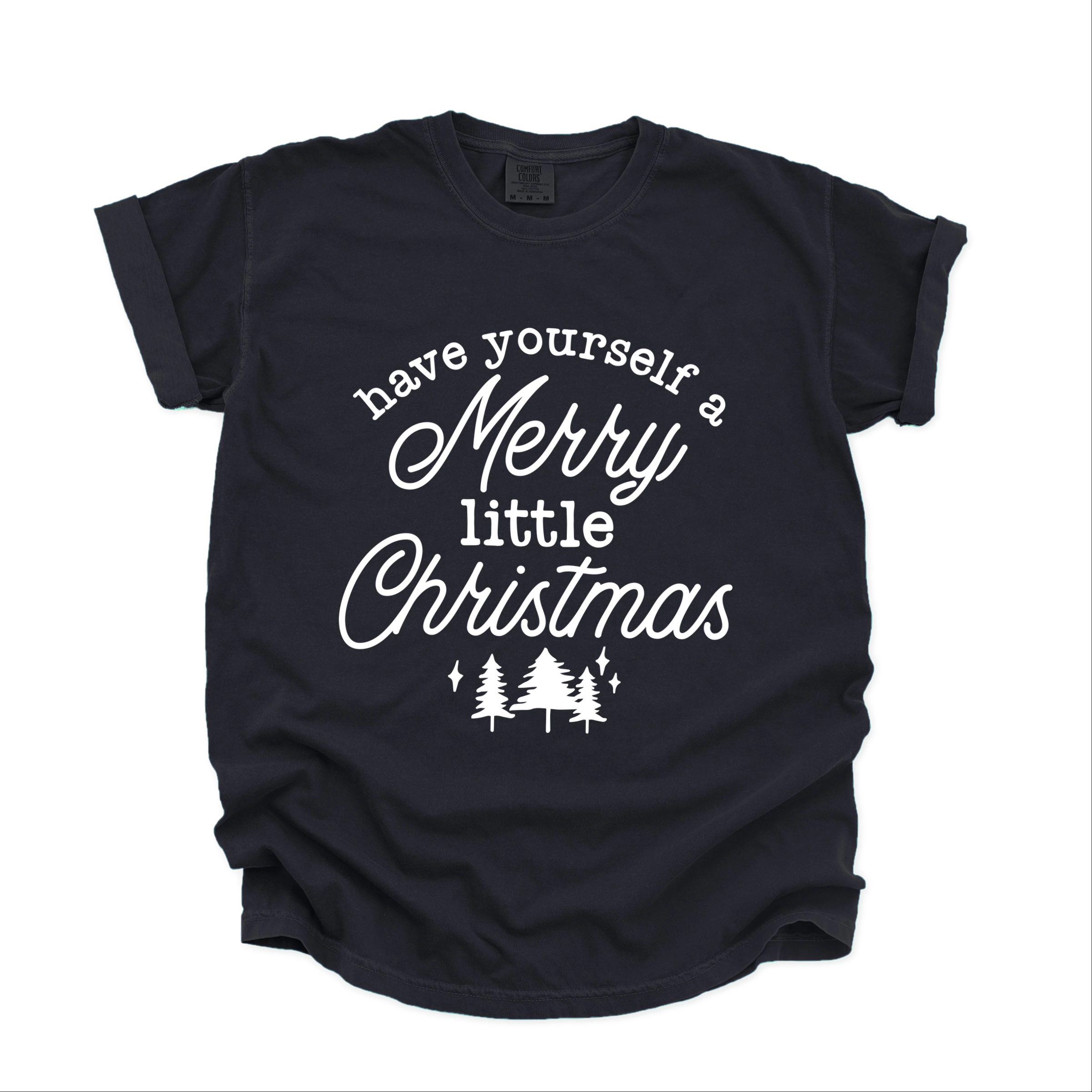 Simply Sage Market - Women's Garment Dyed Graphic T-Shirt Merry Little Christmas Trees