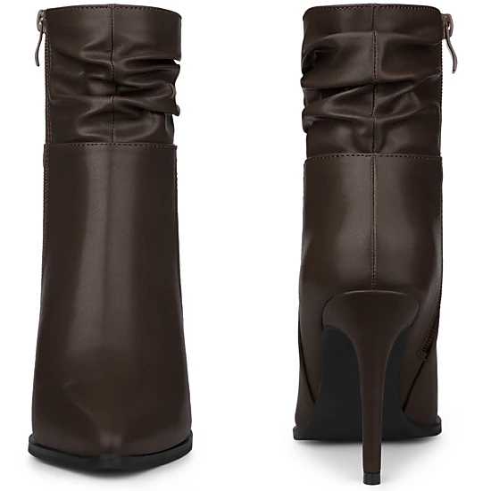 BLISSFUL STEP Women Dressy Slouch Pointed Toe Stiletto Heel Ankle Booties