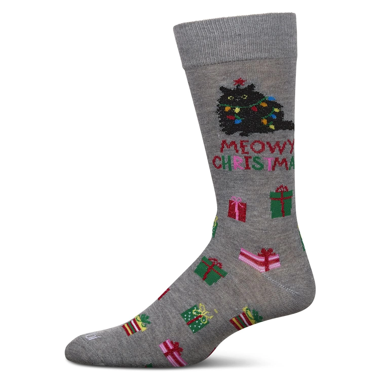 MeMoi Men's Meowy Christmas Holiday Crew Socks