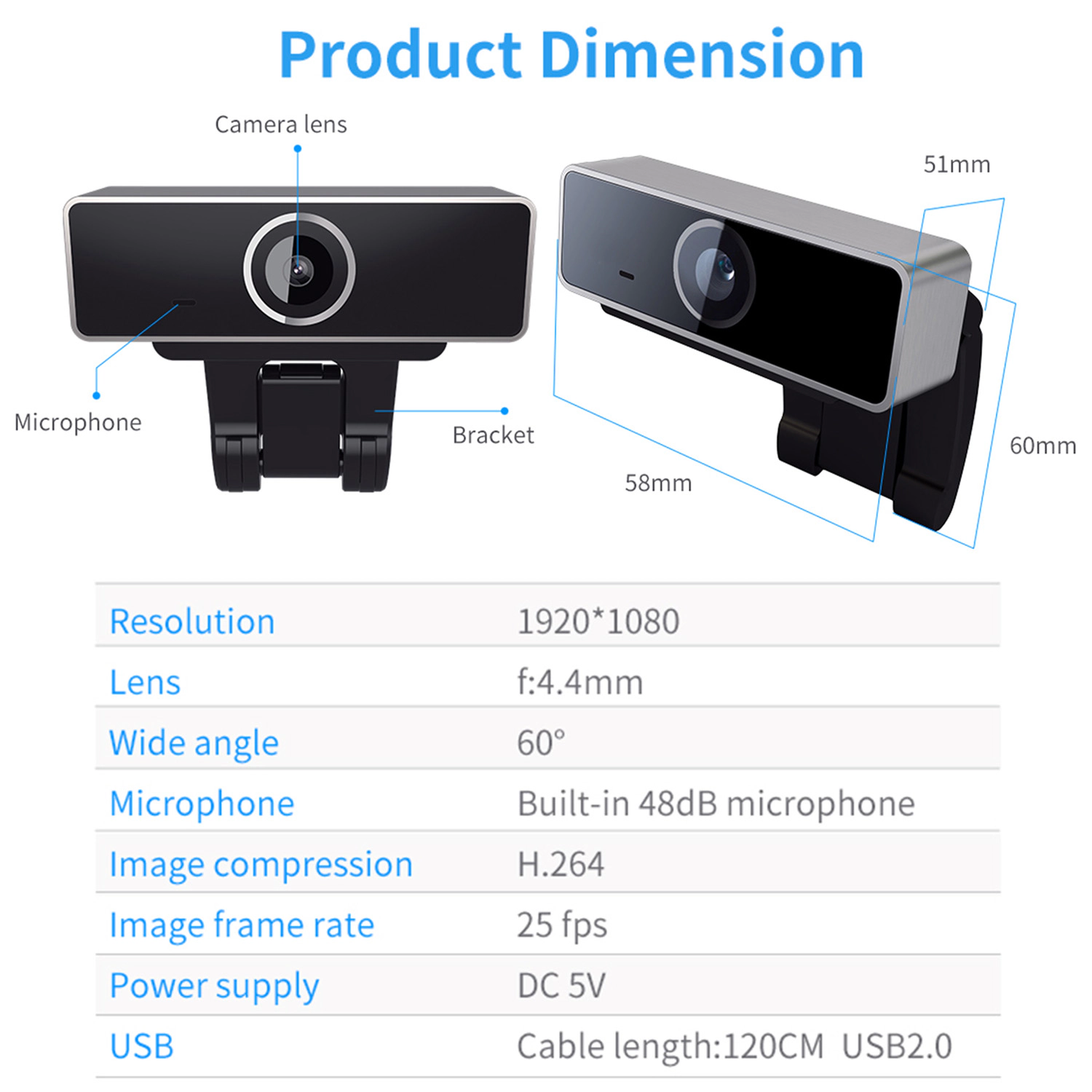 GBruno 1080P Auto Focus Webcam With Microphone