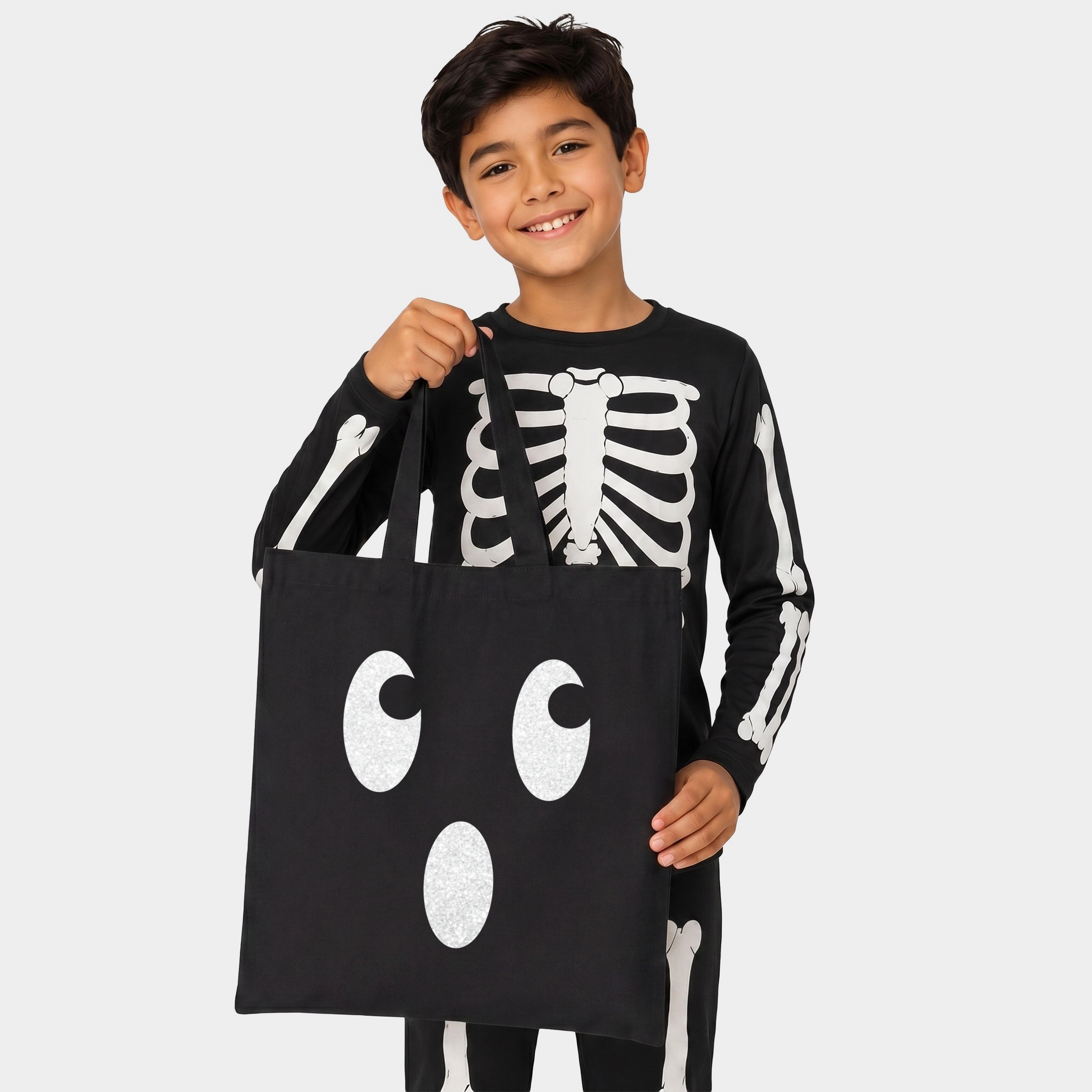 Simply Sage Market - Canvas Tote - Ghostly Face Glitter