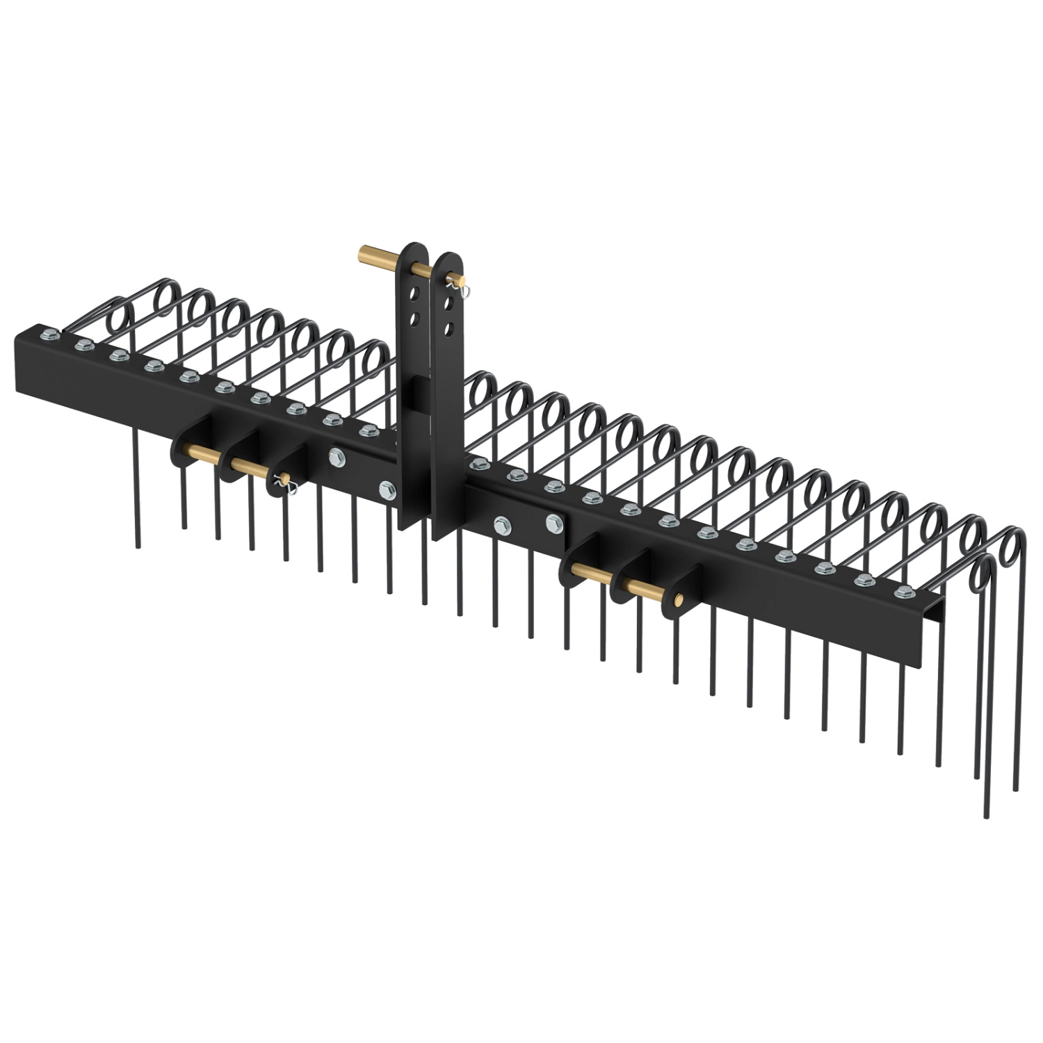 LJG 60 Inch Pine Straw Rake Tow Behind Landscape with 26 Metal Coil Tines