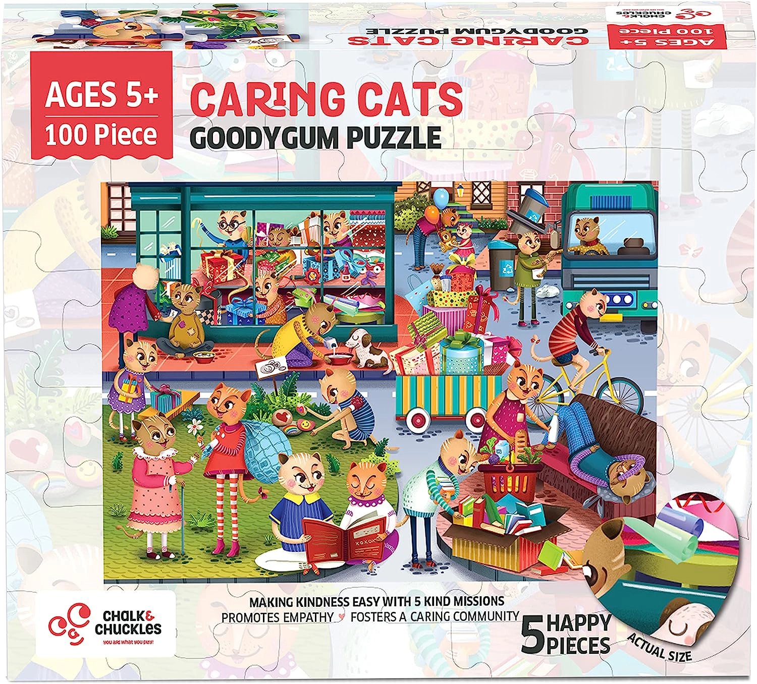 Chalk & Chuckles Caring Cats -100 pieces