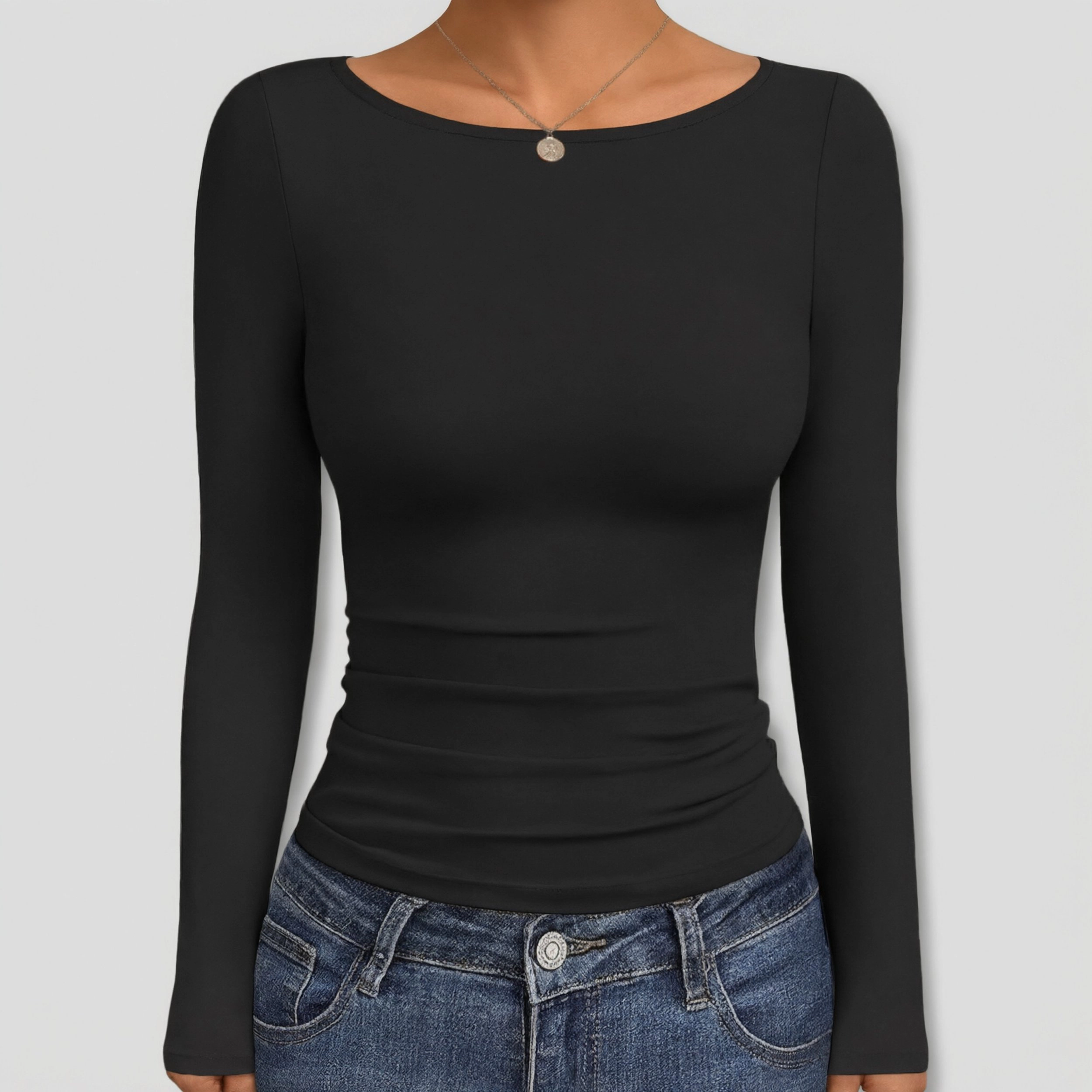 Ekouaer Three Pack Long Sleeve Shirts Boat Neck Tops Basic Tees Fall Fashion Thermal Undershirts