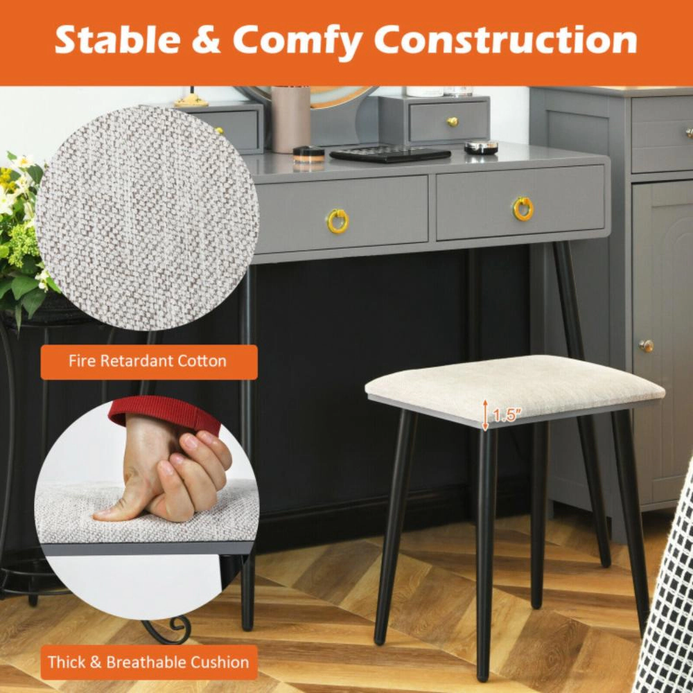 Hivvago Vanity Table Set With Mirror-Gray