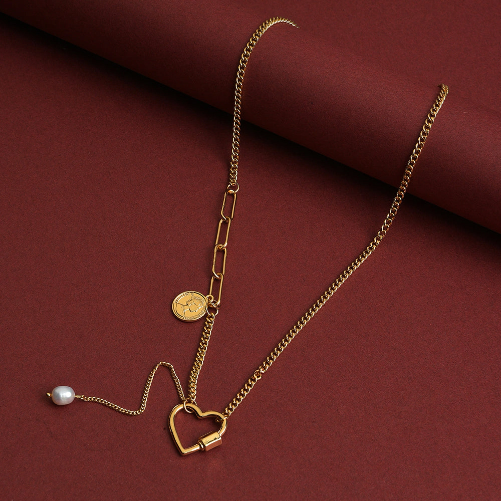 SOHI Women's Gold Link Chain Necklace