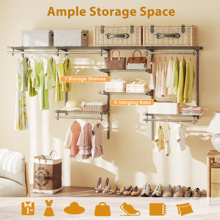 Hivvago Extendable Clothing Organizer with Hanging Bar