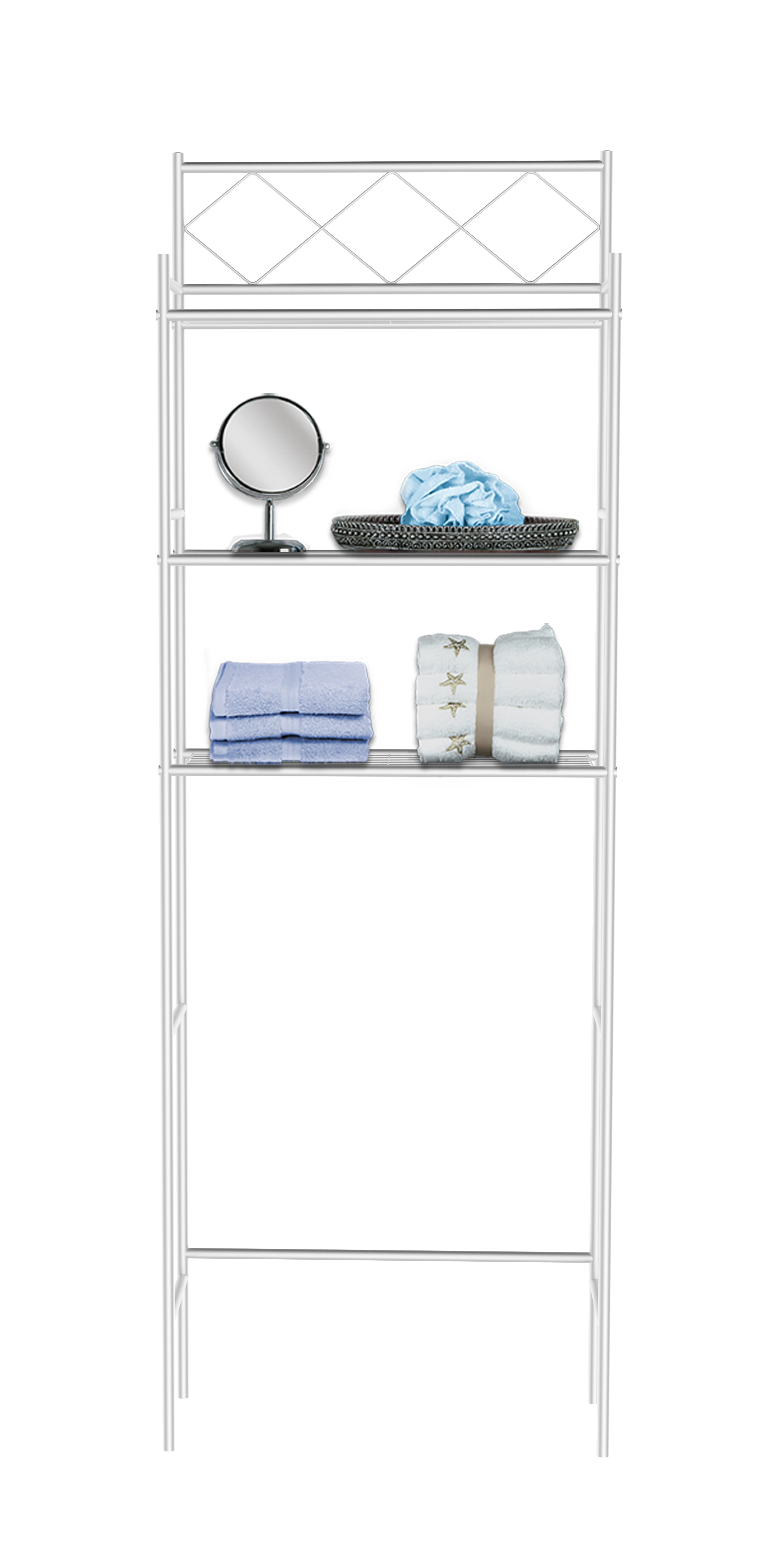 J&V TEXTILES 3-Shelf Metal Bathroom Organizer Over The Toilet, Bathroom Space Saver