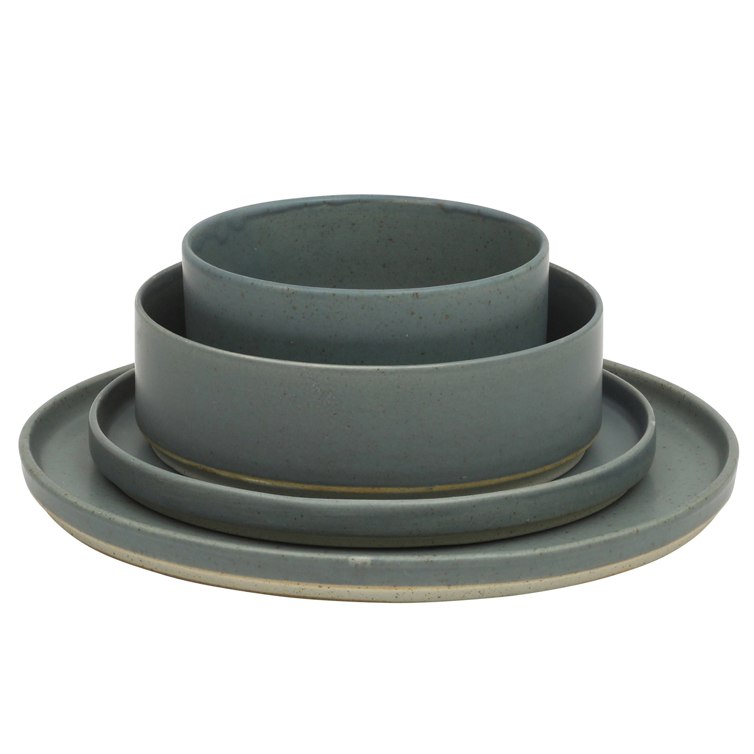 Gibson Elite Tatum 16 Piece Round Ceramic Dinnerware Set in Matte Blue