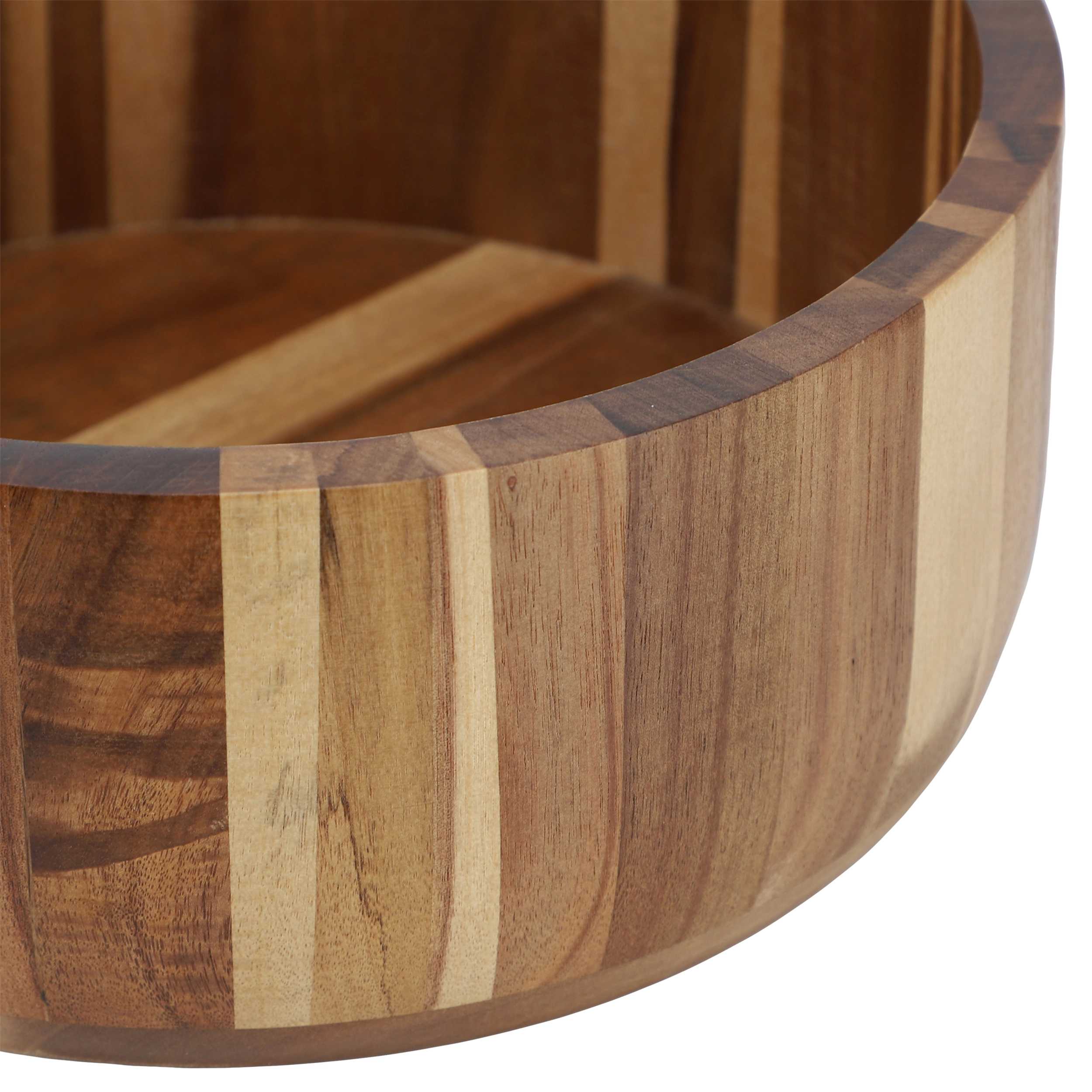 MegaChef 10.5 Inch Large Acacia Wood Salad Bowl