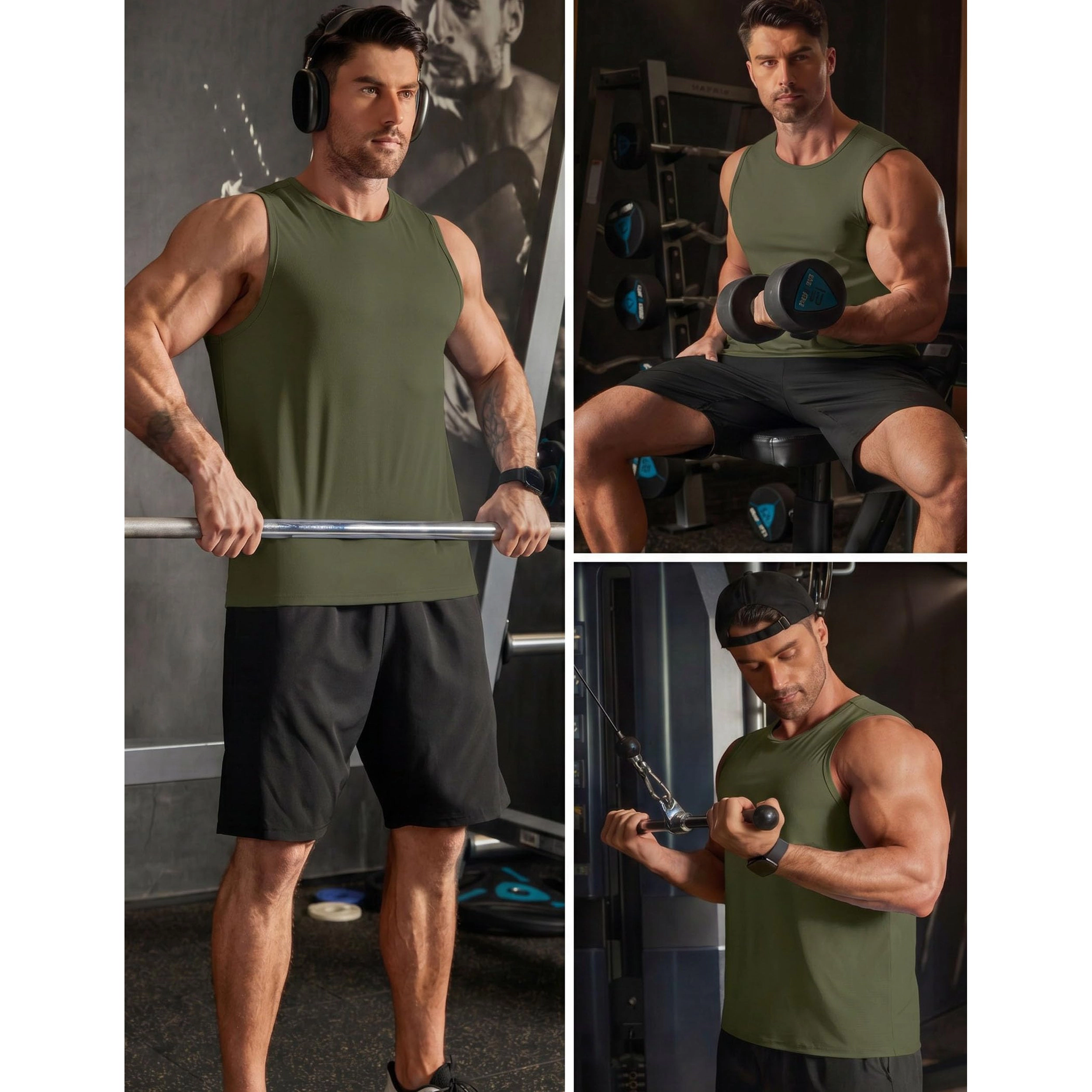 COOFANDY Men's Regular Fit Crew Neck Sleeveless Gym Training Tank Top