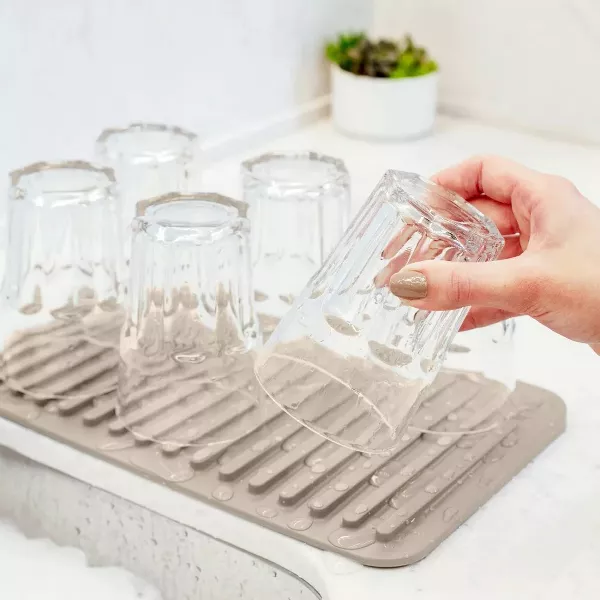OU Kitchen Sink Organizer 3pc Set - Dish Drying Rack, Cutlery Drainer & Soap Dispenser Caddy w/ Sponge Holder