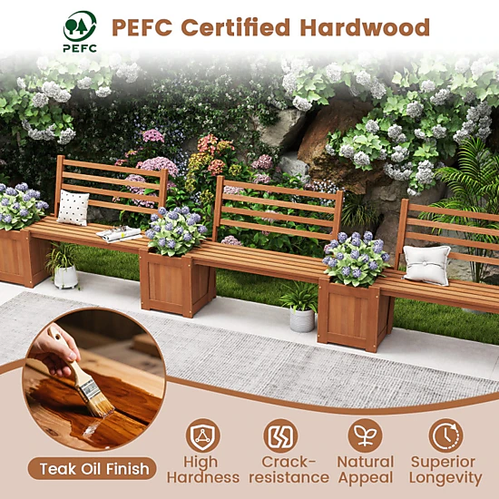 Hivvago Outdoor Planter Box Bench