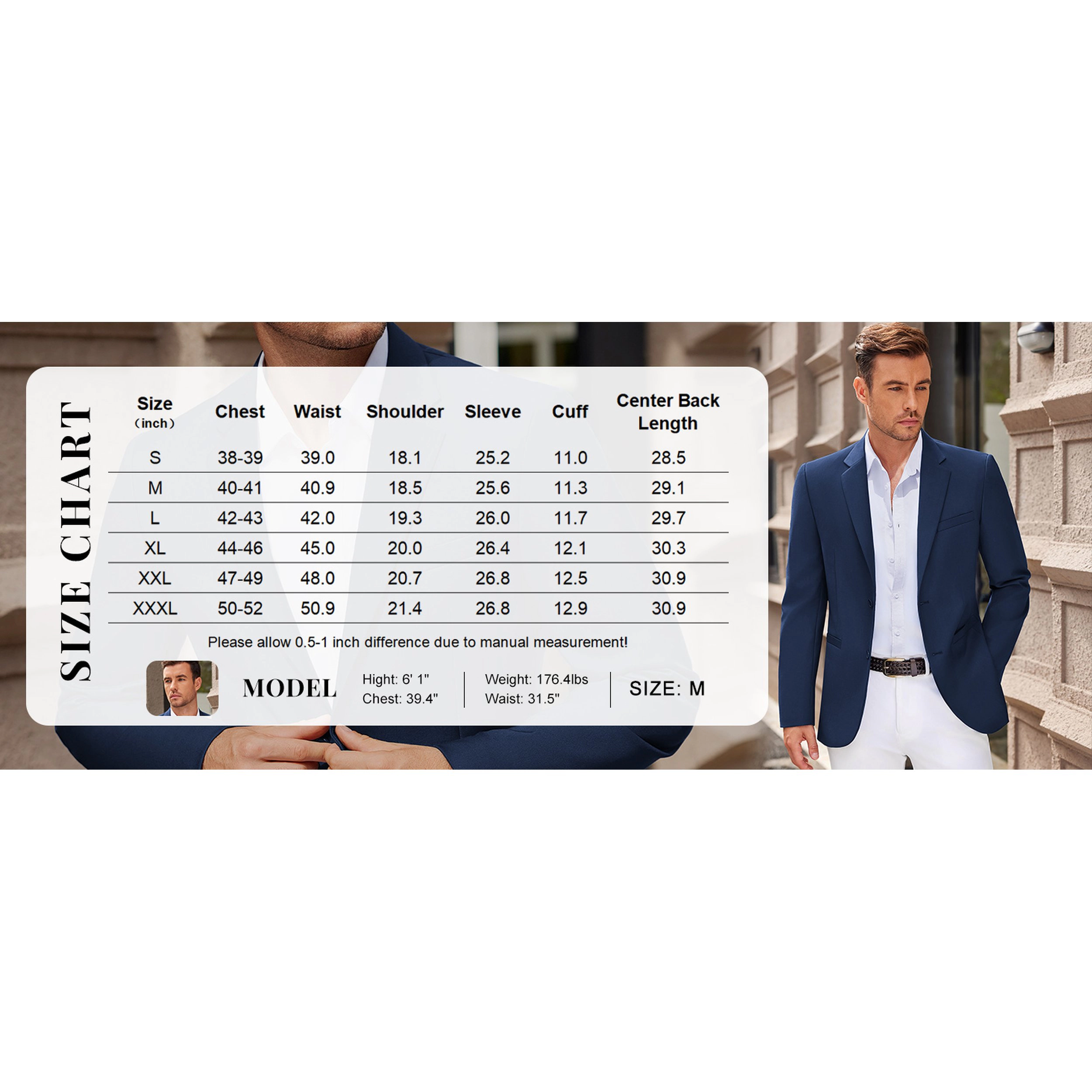 COOFANDY Men's Slim Fit Two Button Notch Lapel Casual Blazer Sport Coat Suit Jacket