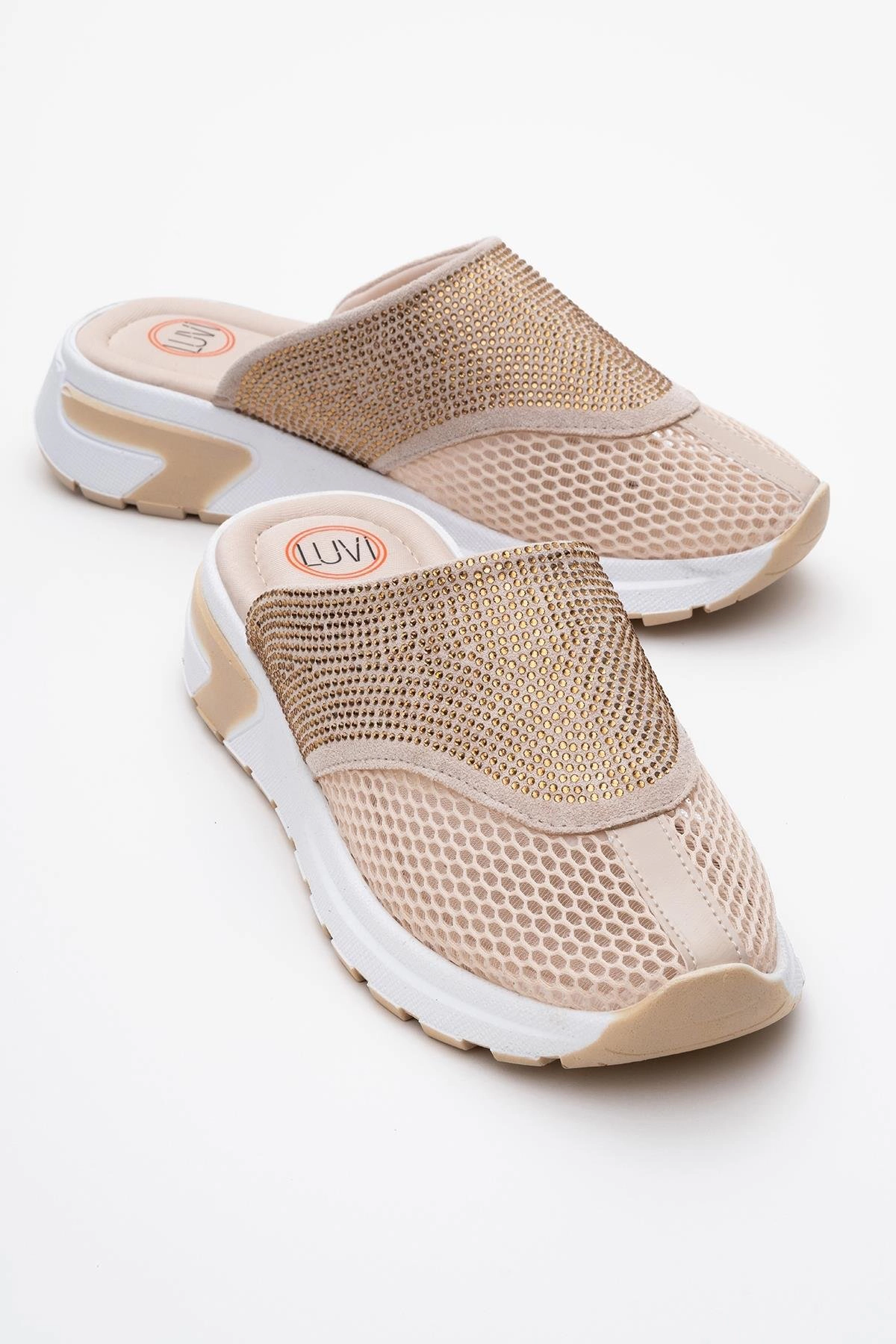Prologue Shoes Womens GLEA Mesh Rhinestone Mules